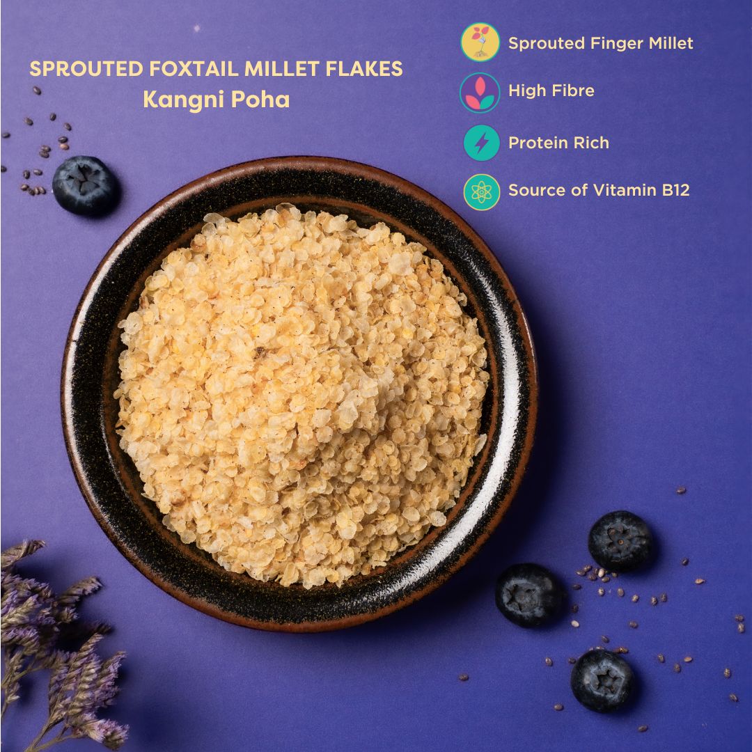 Local Sparrow| Sprouted Foxtail Millet Flakes|Kangni Poha|500g