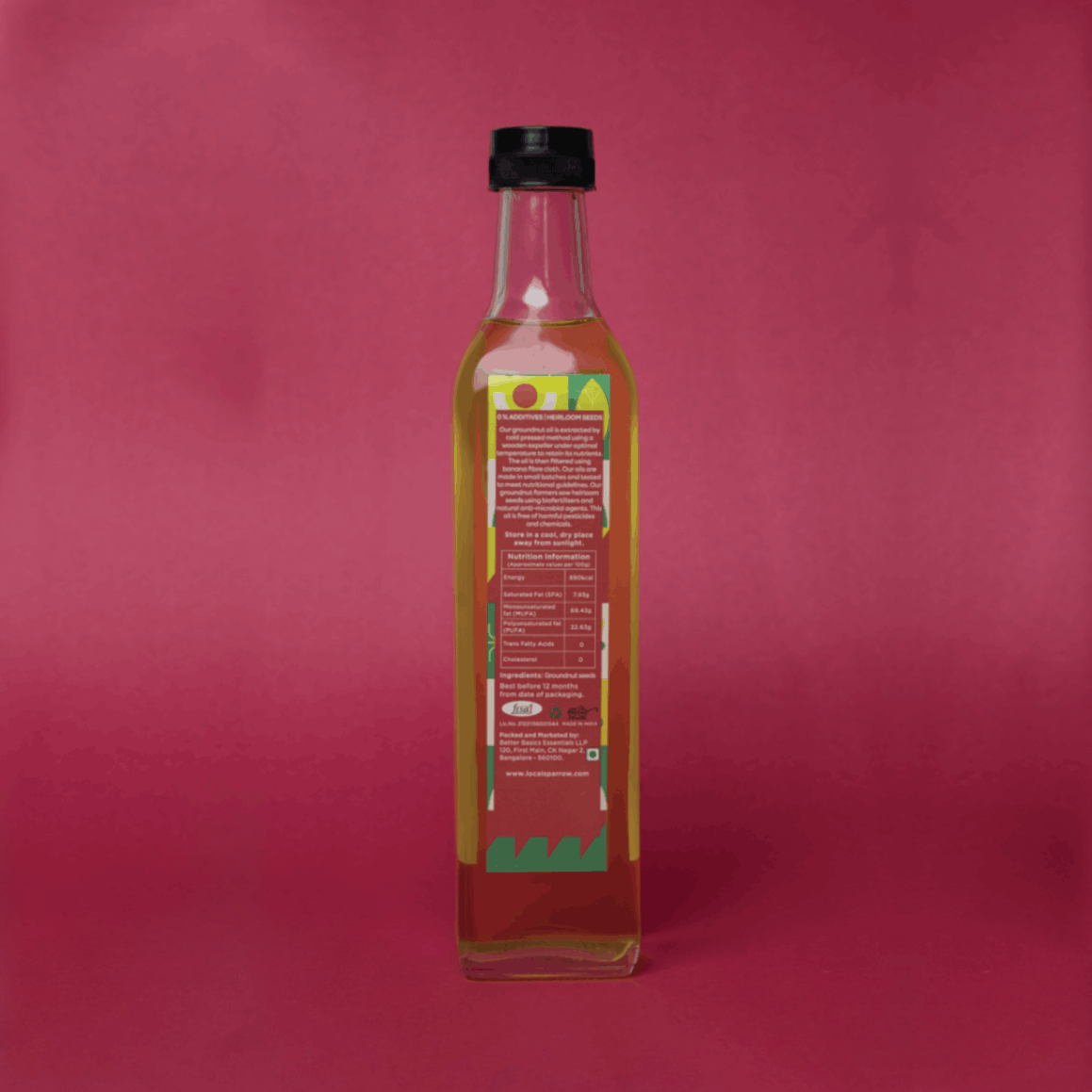 Local Sparrow| Cold Pressed Groundnut Oil | 500 ml