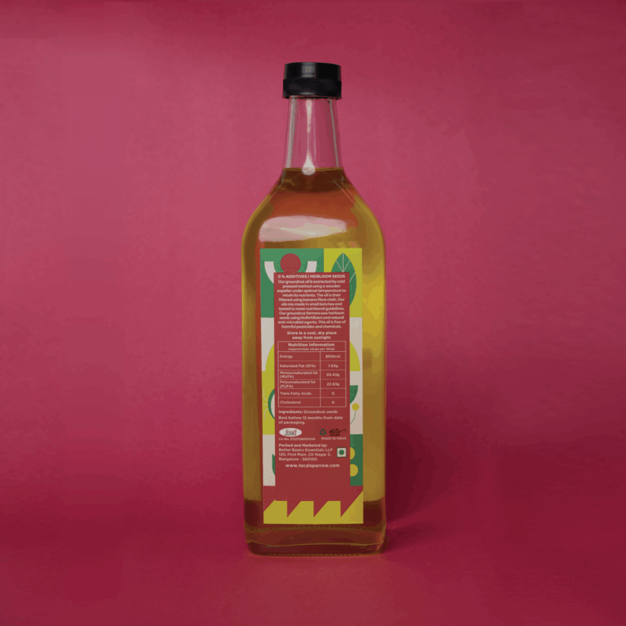 Local Sparrow| Cold Pressed Groundnut Oil | 1 Litre