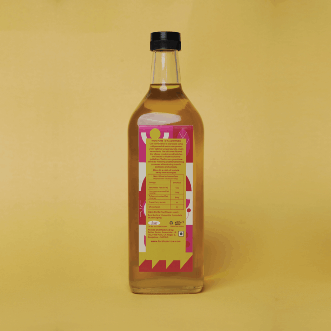 Local Sparrow| Cold Pressed Sunflower Oil | 1 Litre