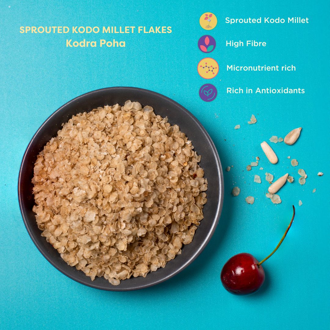 Local Sparrow|Sprouted Kodo Millet Flakes|Kedrav Poha|500g