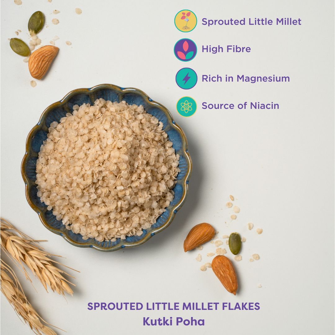 Local Sparrow|Sprouted Little Millet Flakes|Kutki Poha|500g