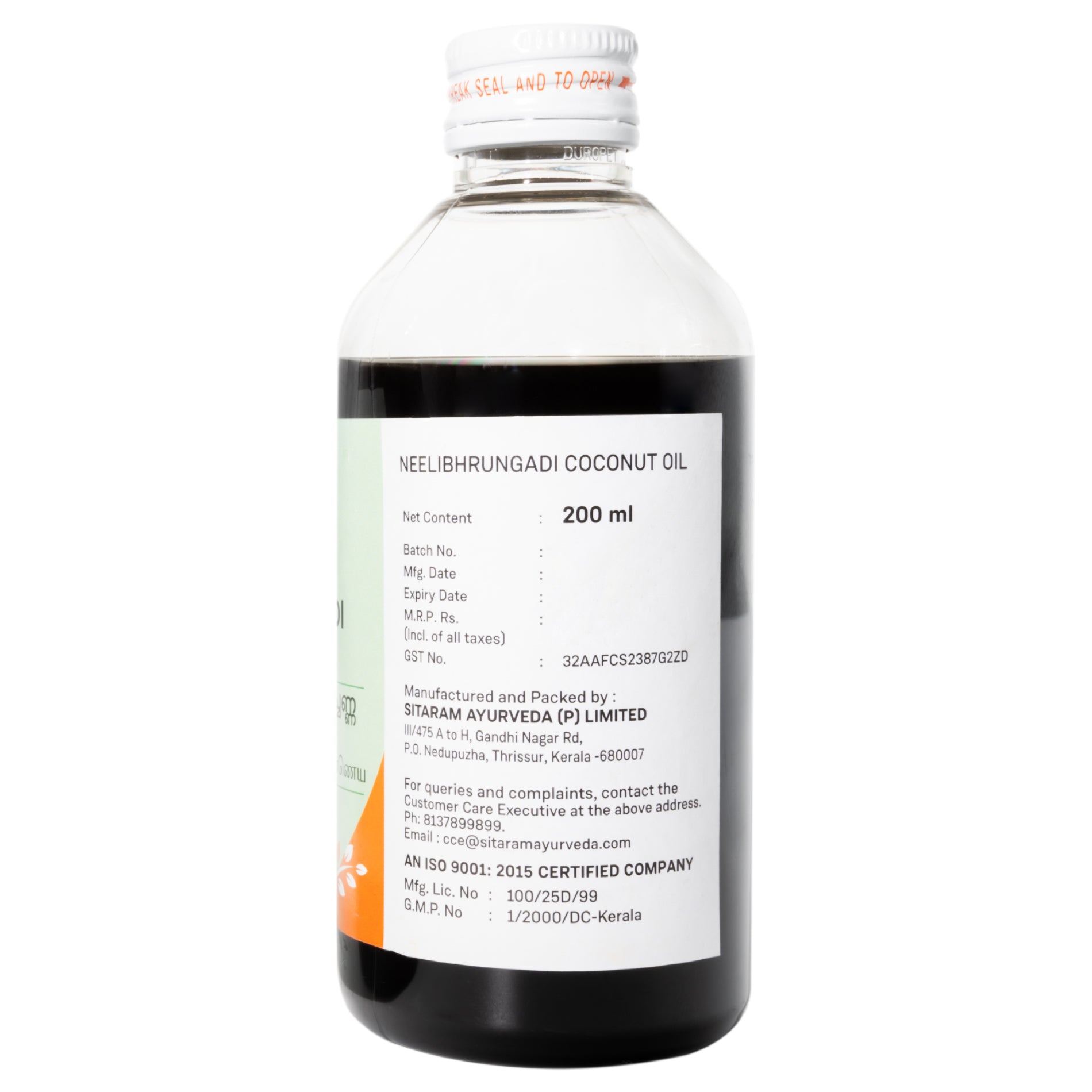 Sitaram Ayurveda Neelibringadi Coconut Oil 200 Ml (Prescription Medication)