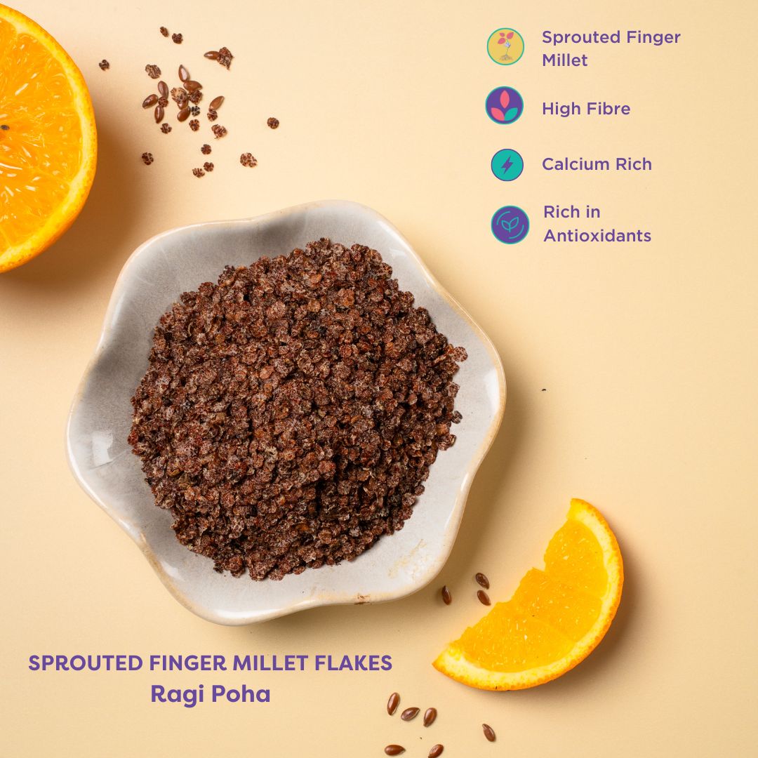 Local Sparrow| Sprouted Finger Millet Flakes| Ragi Poha| 500g