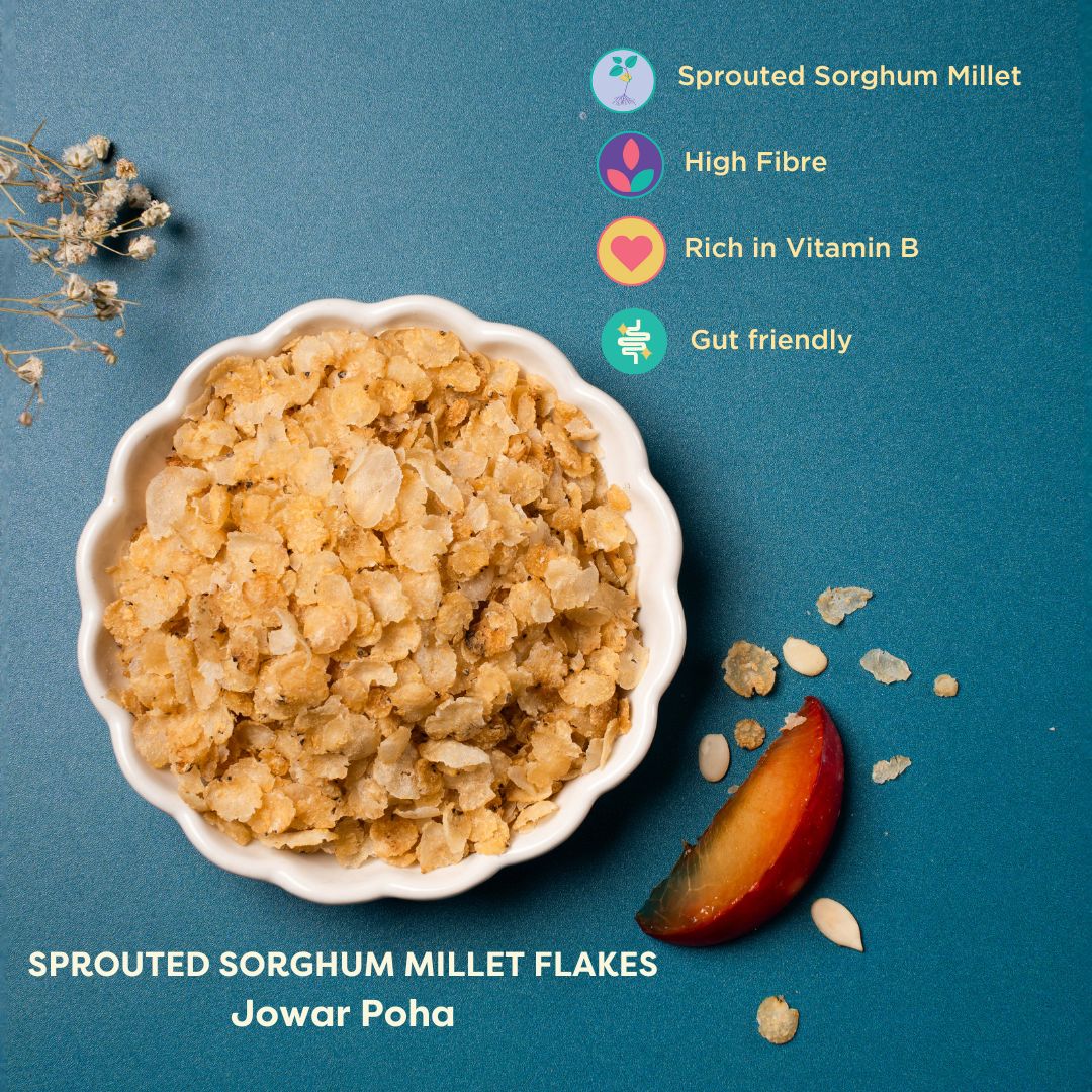 Local Sparrow| Sprouted Sorghum Millet Flakes|Jowar Poha|500g