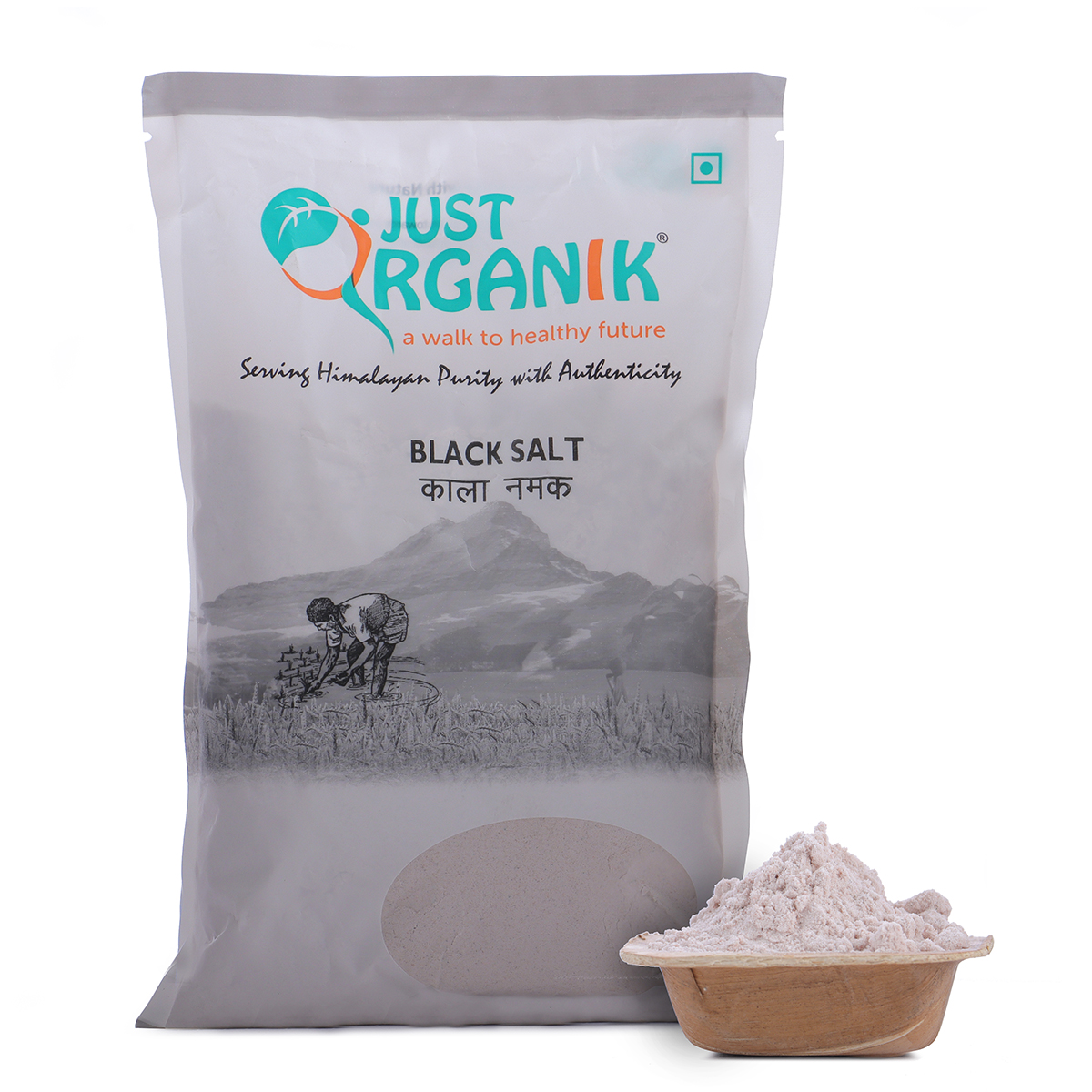 Just Organik Black Salt 2kg (pack of 4, 4x500g)