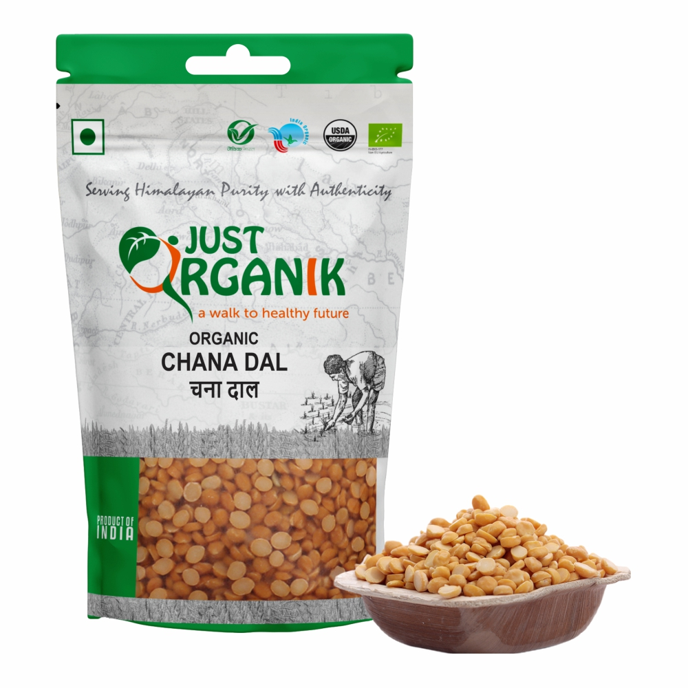 Just Organik Organic Chana Dal 2kg (pack of 2, 2x1 kg)